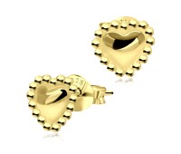 Gold Plated Heart Silver Studs Earring STS-752-GP